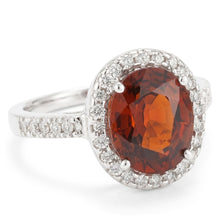 Natural Garnet Ring 11.40ct - White Gold 14K