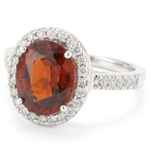 Natural Garnet Ring 11.40ct - White Gold 14K