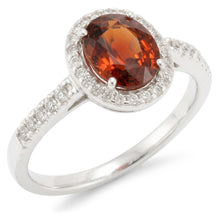 Natural Garnet Ring 11.40ct - White Gold 14K