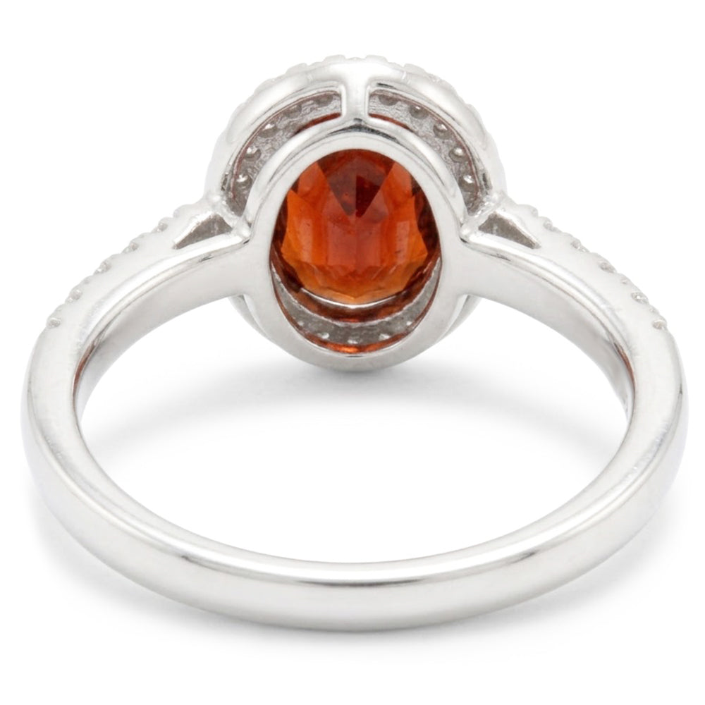 Natural Garnet Ring 11.40ct - White Gold 14K