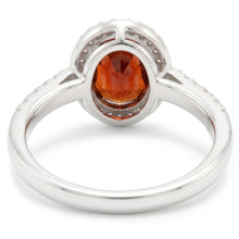Natural Garnet Ring 11.40ct - White Gold 14K