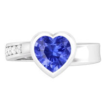 Natural Gemstone Ring Heart Bezel Set Ceylon Sapphire 2.25 Carats Jewellery