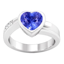 Natural Gemstone Ring Heart Bezel Set Ceylon Sapphire 2.25 Carats Jewellery
