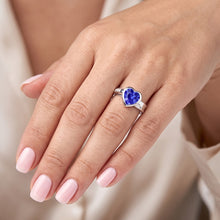 Natural Gemstone Ring Heart Bezel Set Ceylon Sapphire 2.25 Carats Jewellery