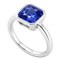 Natural Gemstone Solitaire Ring Cushion Bezel Set Blue Sapphire 1.50 Carats