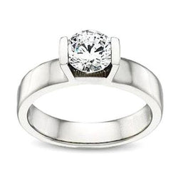 Natural Gold Solitaire 3 Carat Diamond Engagement Ring