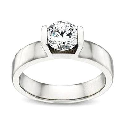 Natural Gold Solitaire 3 Carat Diamond Engagement Ring