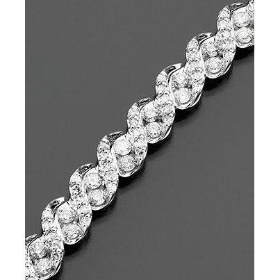 Natural Gorgeous Round Diamond Bracelet White Gold Jewelry New 10 Ct