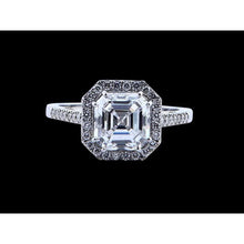 Natural Halo Asscher Cut Diamond Ring