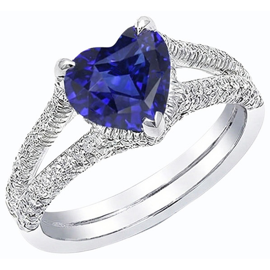 natural round sapphire 2ct ring side angle