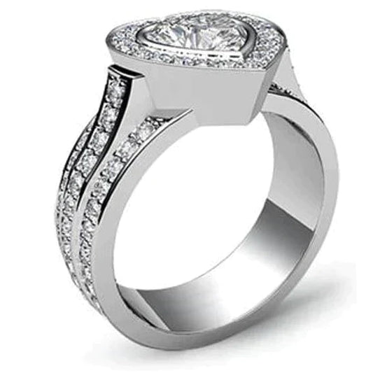 Natural Heart Diamond 7 Carat Engagement Ring