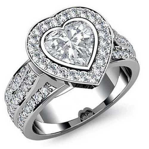 Natural Heart Diamond 7 Carat Engagement Ring