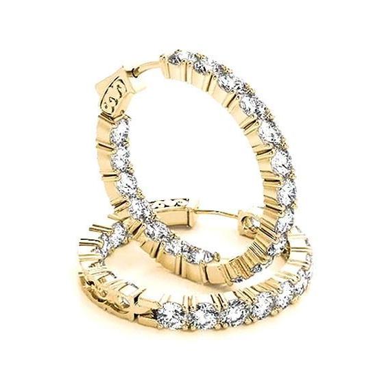 Natural Hoop Diamond Earrings 7.20 Carats Prong Setting Ladies Jewelry2