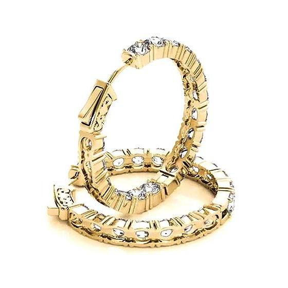 Natural Hoop Diamond Earrings 7.20 Carats Prong Setting Ladies Jewelry3