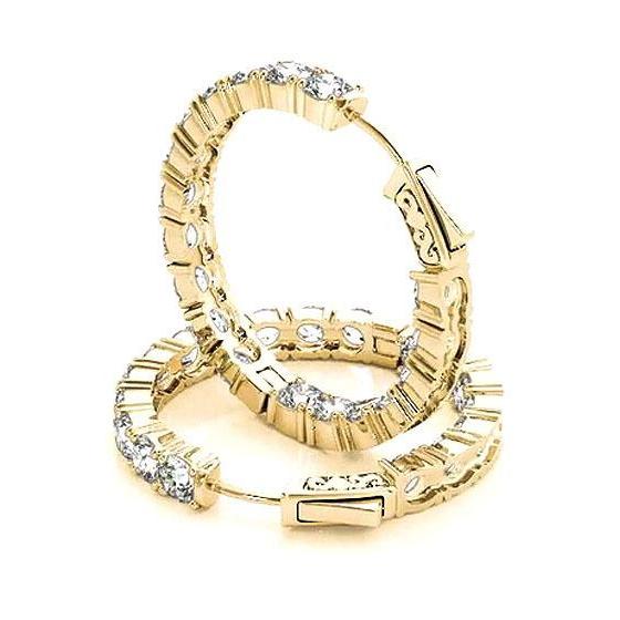 Natural Hoop Diamond Earrings 7.20 Carats Prong Setting Ladies Jewelry4