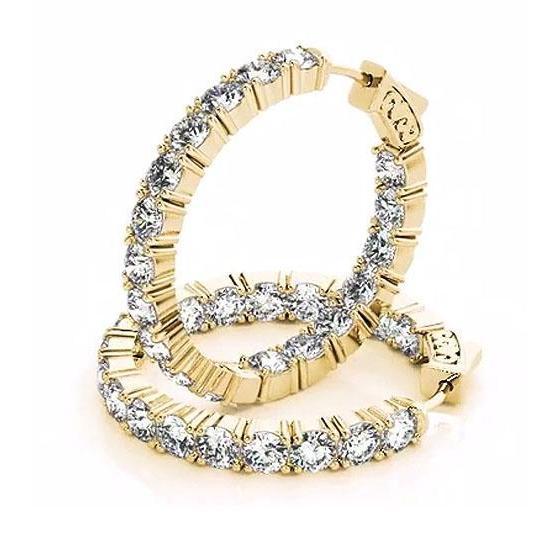 Natural Hoop Diamond Earrings 7.20 Carats Prong Setting Ladies Jewelry