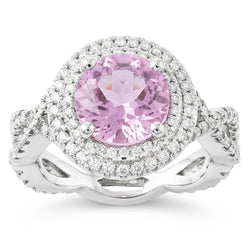 Natural Kunzite Ring 11.10ct - White Gold 14K