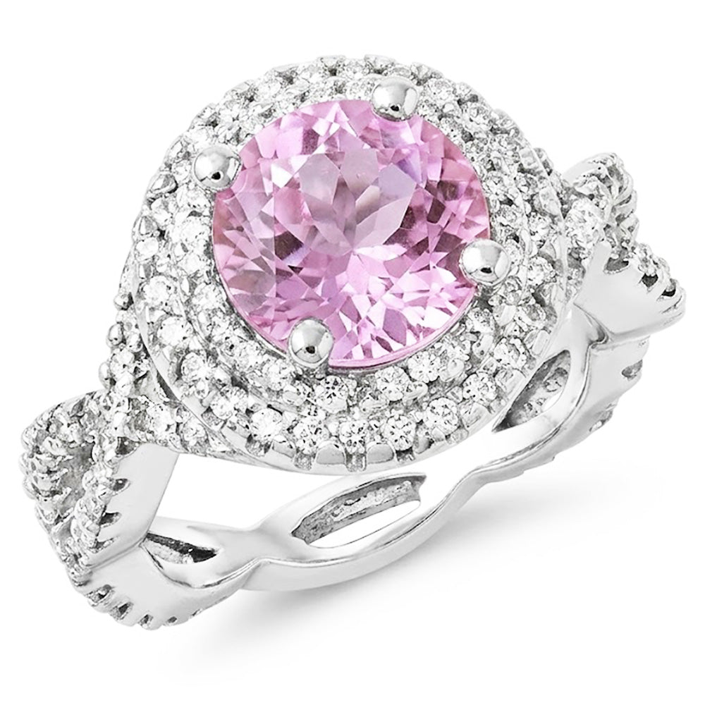 Natural Kunzite Ring 11.10ct - White Gold 14K