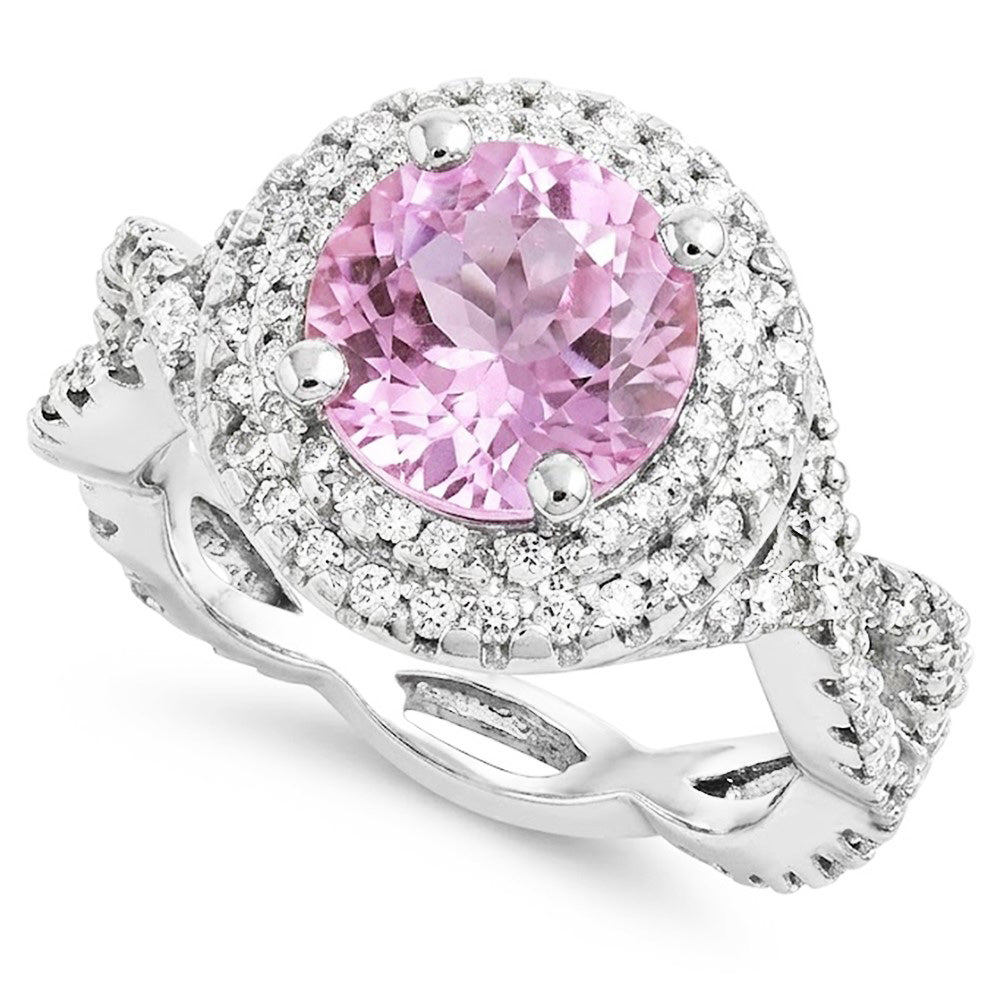 Natural Kunzite Ring 11.10ct - White Gold 14K