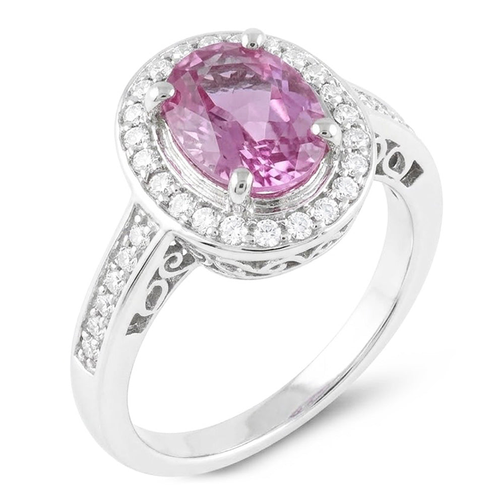 Natural Kunzite Ring 11.85ct - White Gold 14K