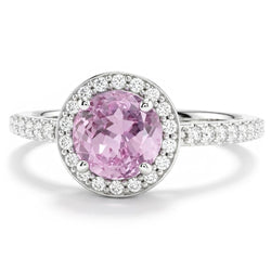 Natural Kunzite Ring 12.34ct - White Gold 14K