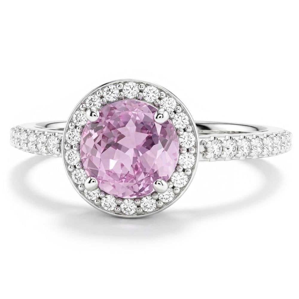 Natural Kunzite Ring 12.34ct - White Gold 14K
