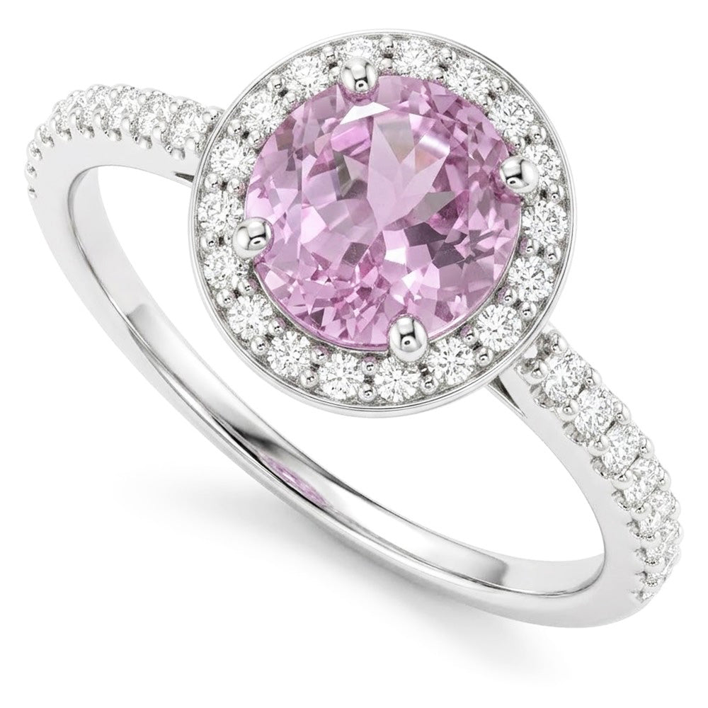 Natural Kunzite Ring 12.34ct - White Gold 14K