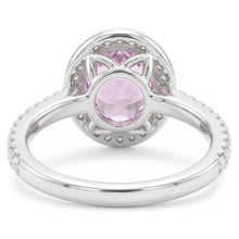 Natural Kunzite Ring 12.34ct - White Gold 14K