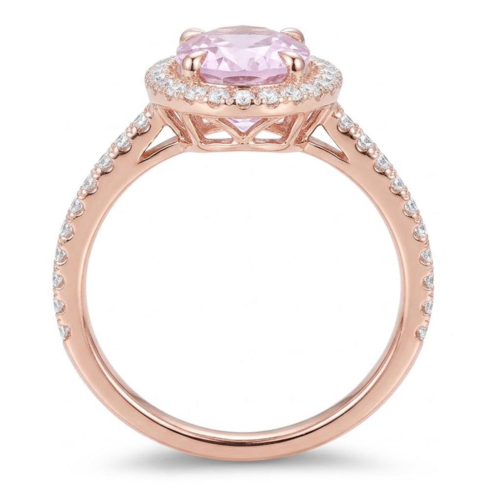 Natural Kunzite Ring 12ct - Rose Gold 14K