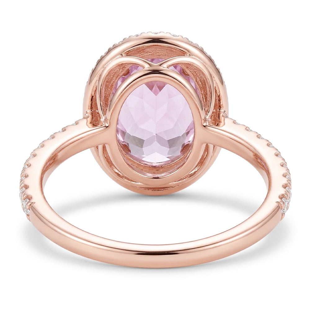 Natural Kunzite Ring 12ct - Rose Gold 14K