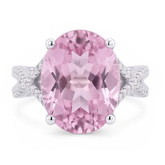 Natural Kunzite Ring 14.50ct - White Gold 14K