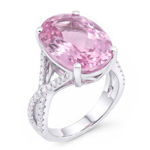 Natural Kunzite Ring 14.50ct - White Gold 14K