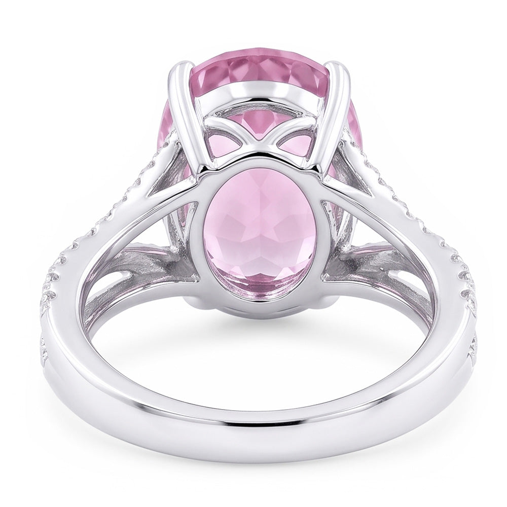 Natural Kunzite Ring 14.50ct - White Gold 14K