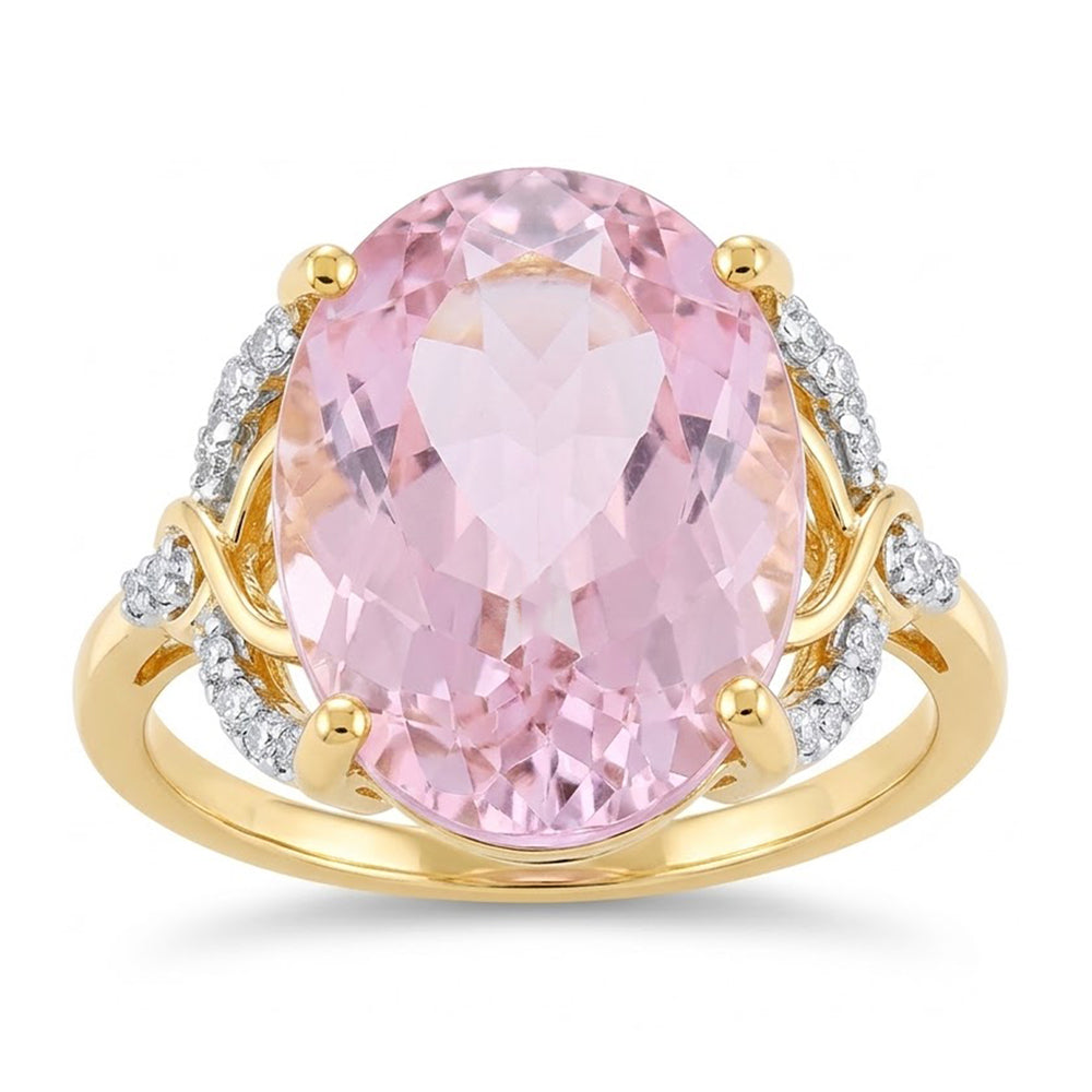 Natural Kunzite Ring 15.50ct - Yellow Gold 14K