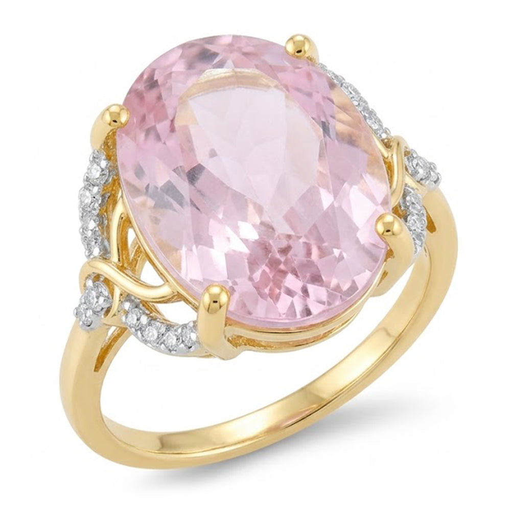 Natural Kunzite Ring 15.50ct - Yellow Gold 14K
