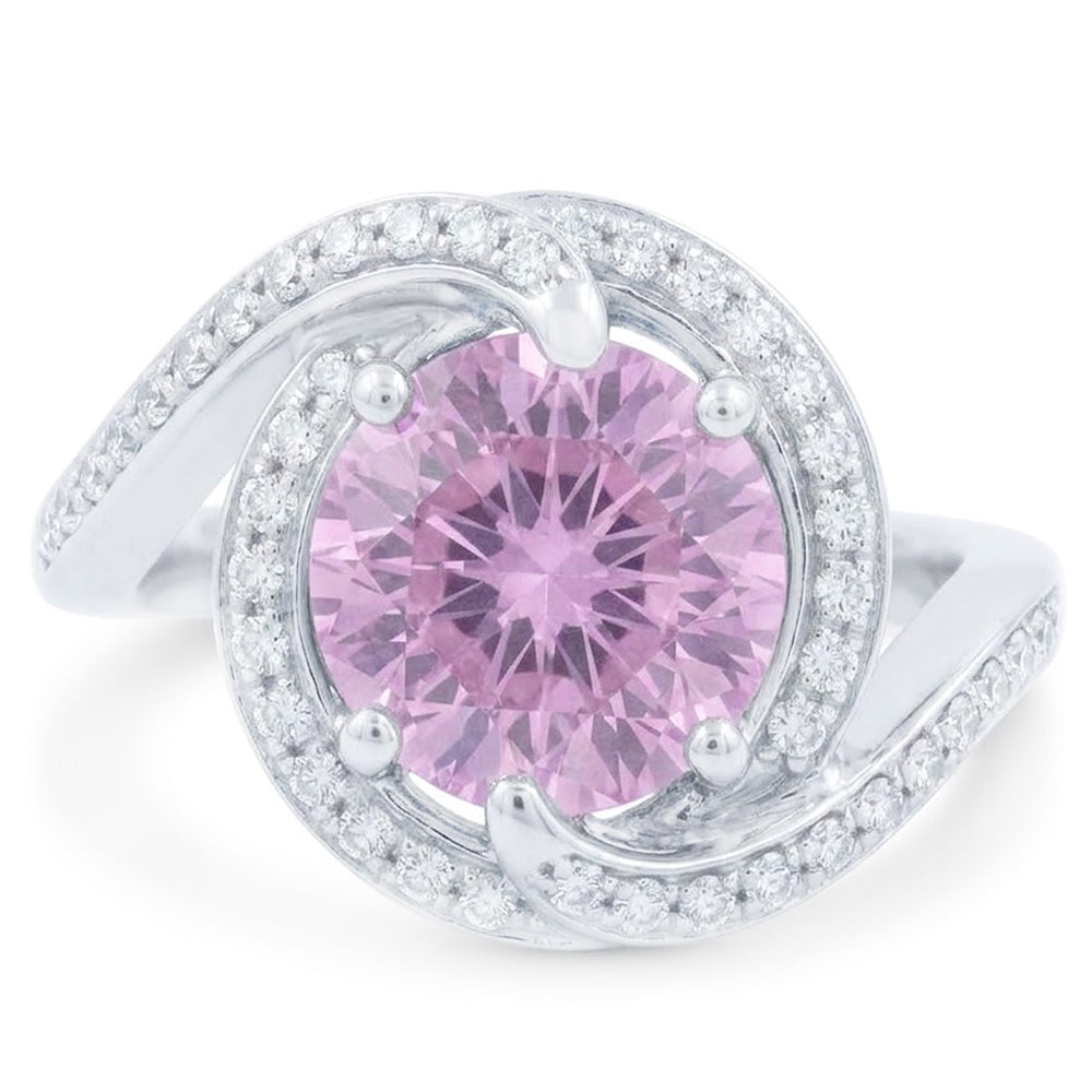 Natural Kunzite Ring 16.00ct - White Gold 14K