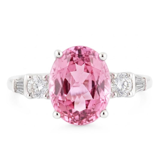 Natural Kunzite Ring 16.25ct - White Gold 14K