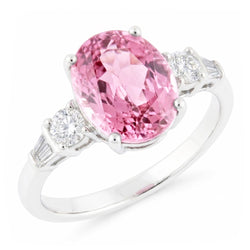 Natural Kunzite Ring 16.25ct - White Gold 14K