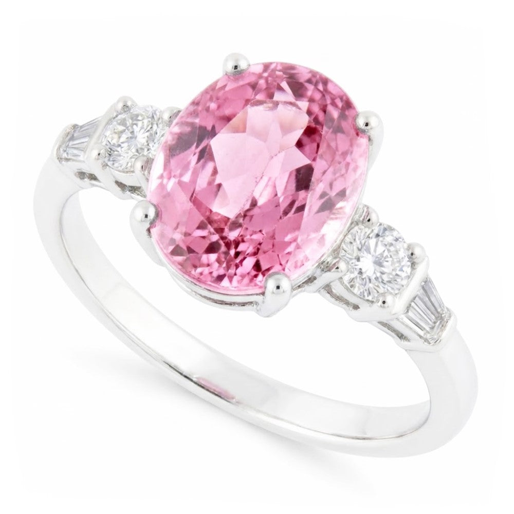 Natural Kunzite Ring 16.25ct - White Gold 14K