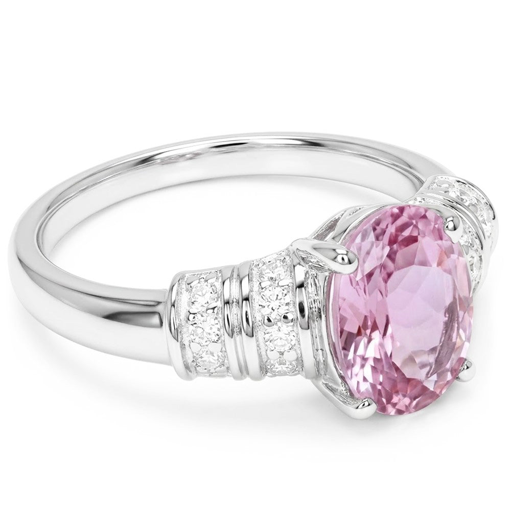 Natural Kunzite Ring 16.75ct - White Gold 14K