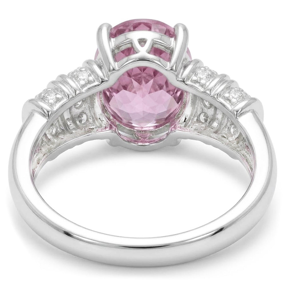 Natural Kunzite Ring 16.75ct - White Gold 14K