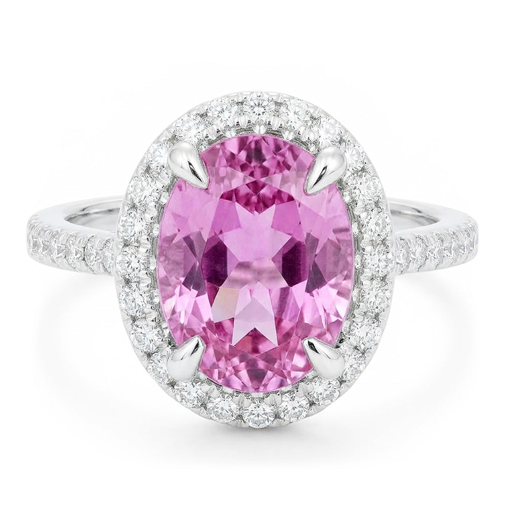 Natural Kunzite Ring 16.95ct - White Gold 14K