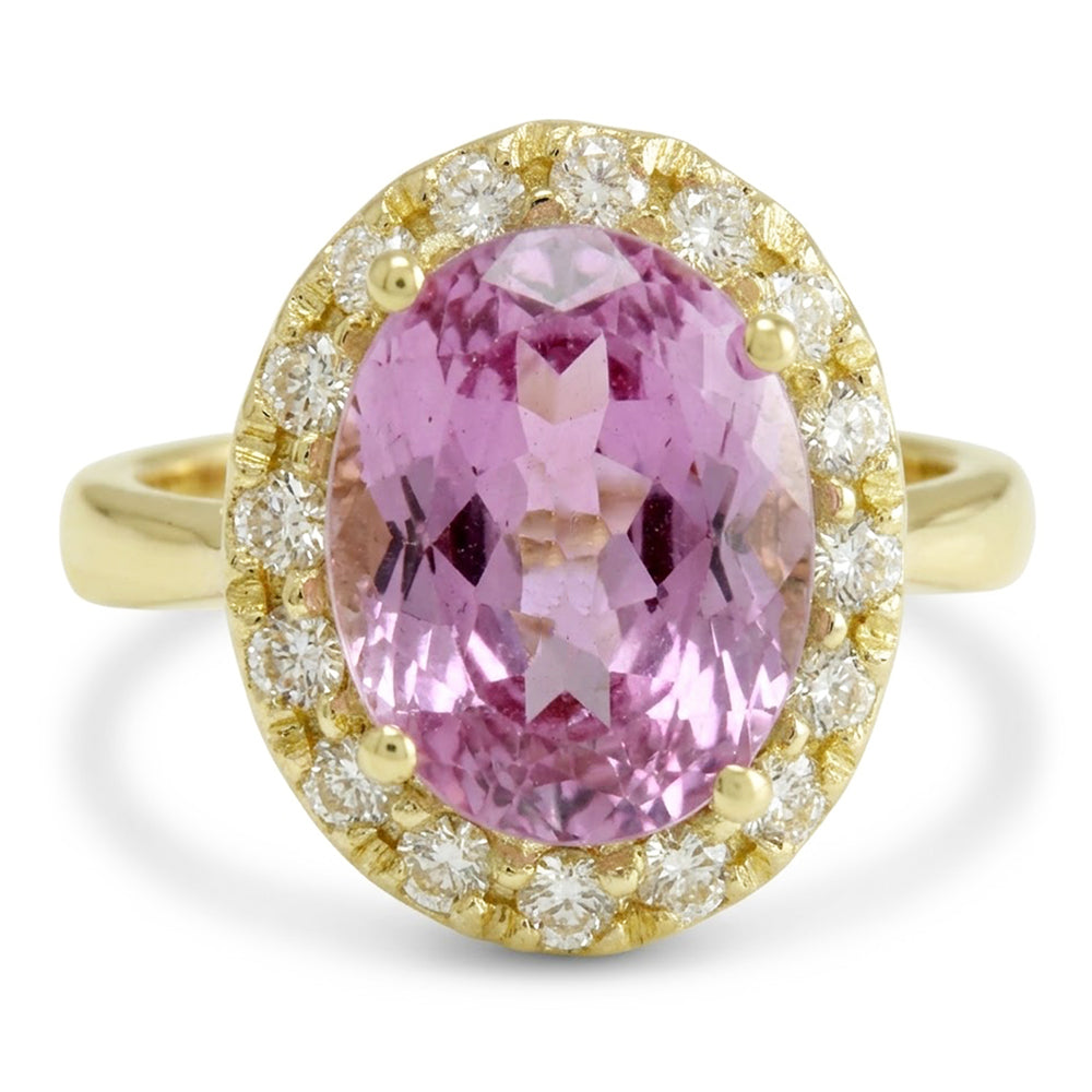 Natural Kunzite Ring 16ct - Yellow Gold 14K