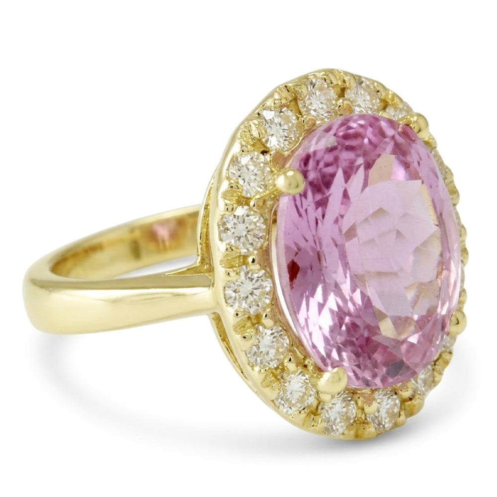 Natural Kunzite Ring 16ct - Yellow Gold 14K