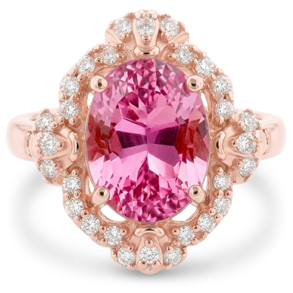Natural Kunzite Ring 17.00ct - Rose Gold 14K