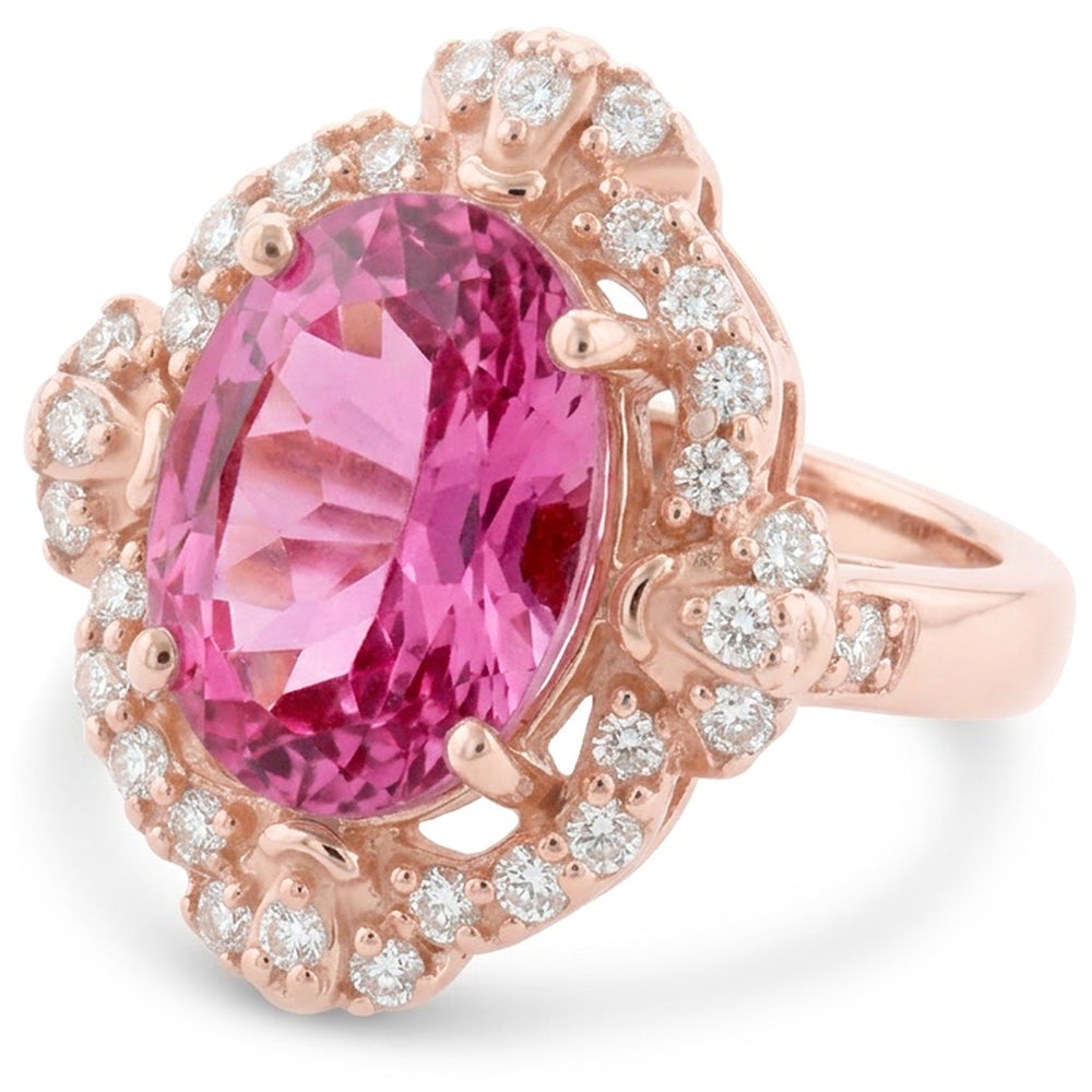 Natural Kunzite Ring 17.00ct - Rose Gold 14K