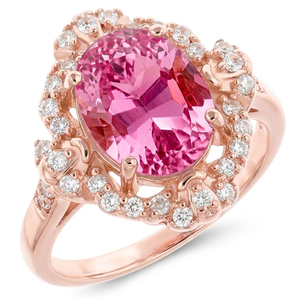 Natural Kunzite Ring 17.00ct - Rose Gold 14K