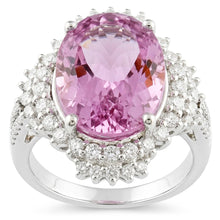 Natural Kunzite Ring 18.25ct - White Gold 14K