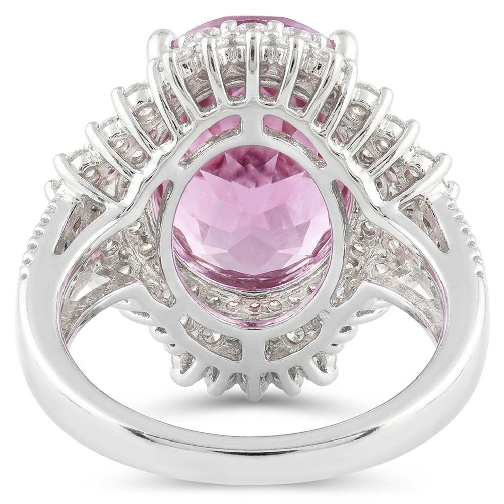Natural Kunzite Ring 18.25ct - White Gold 14K