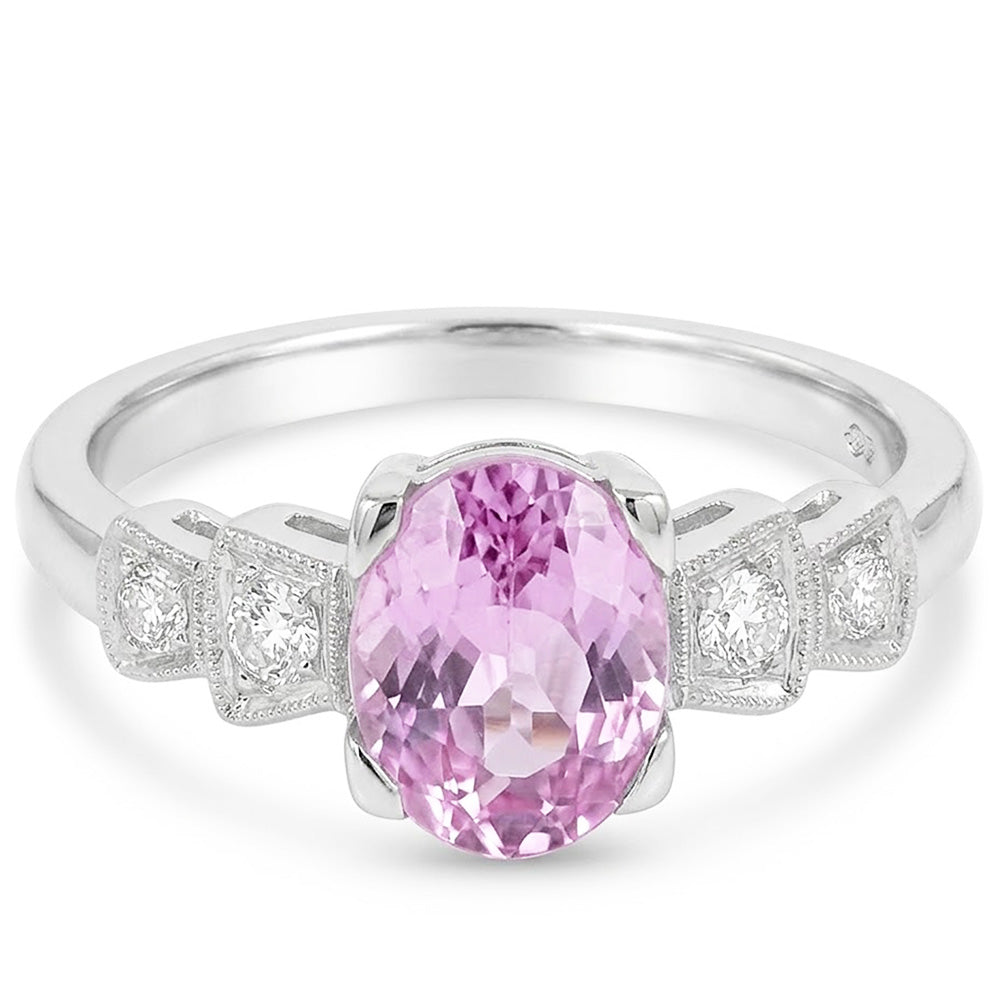 Natural Kunzite Ring 18.50ct - White Gold 14K